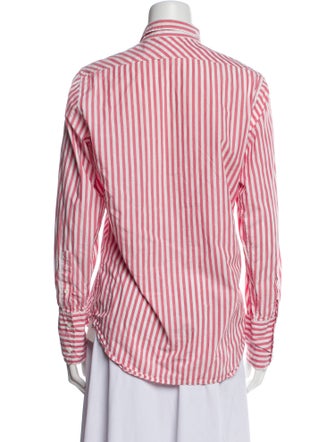 Nili Lotan Striped Long Sleeve Button-Up Top