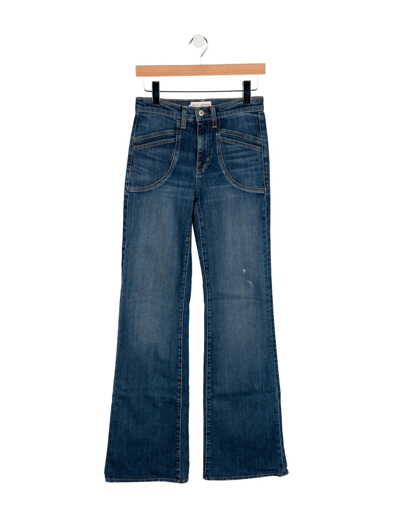 Nili Lotan Mid-Rise Wide Leg Jeans