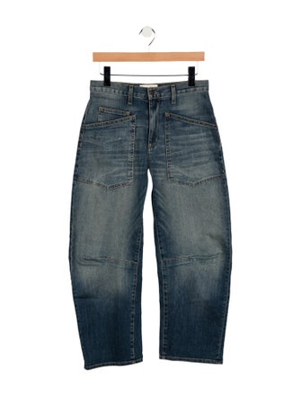 Nili Lotan Mid-Rise Wide Leg Jeans