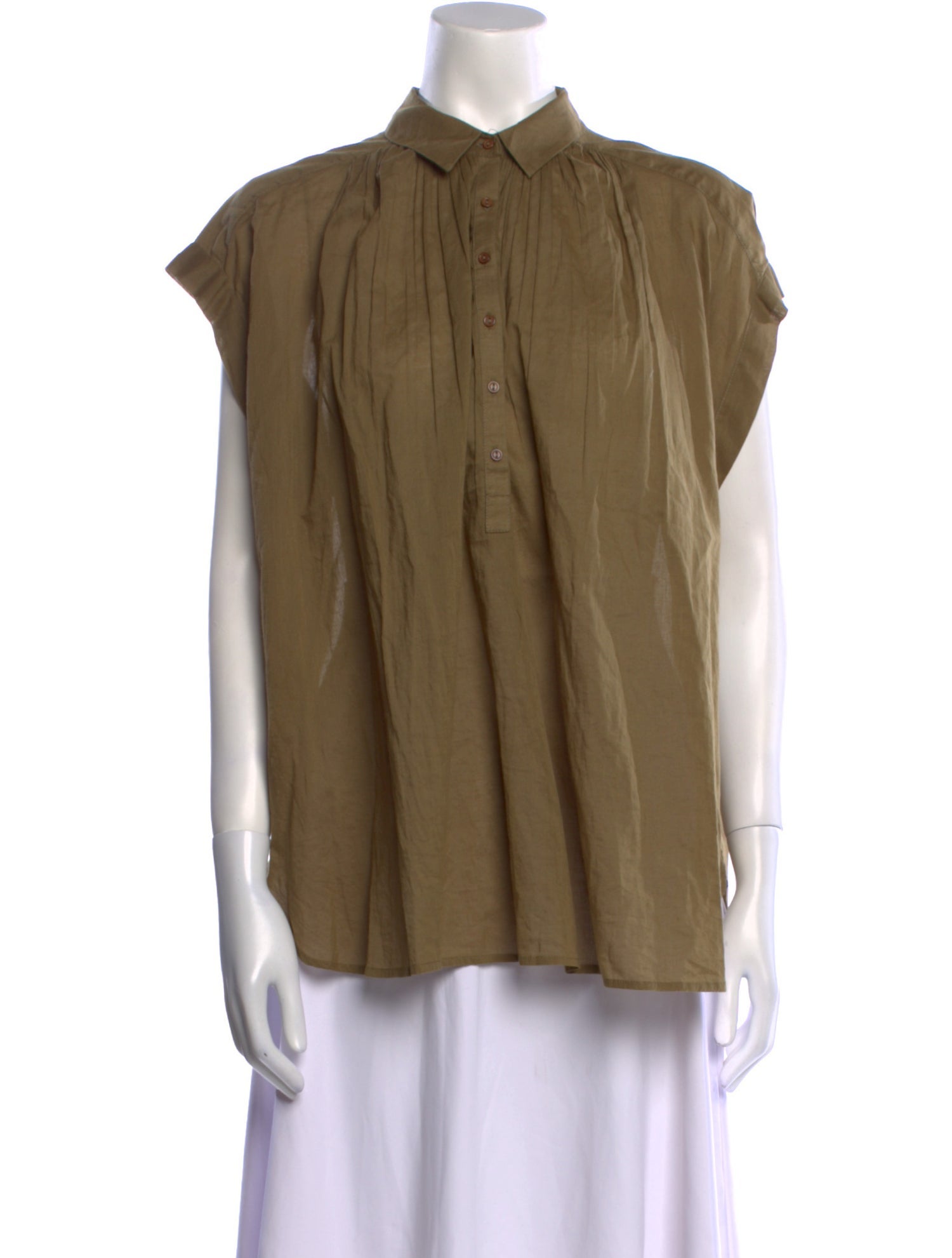 Nili Lotan Short Sleeve Button-Up Top