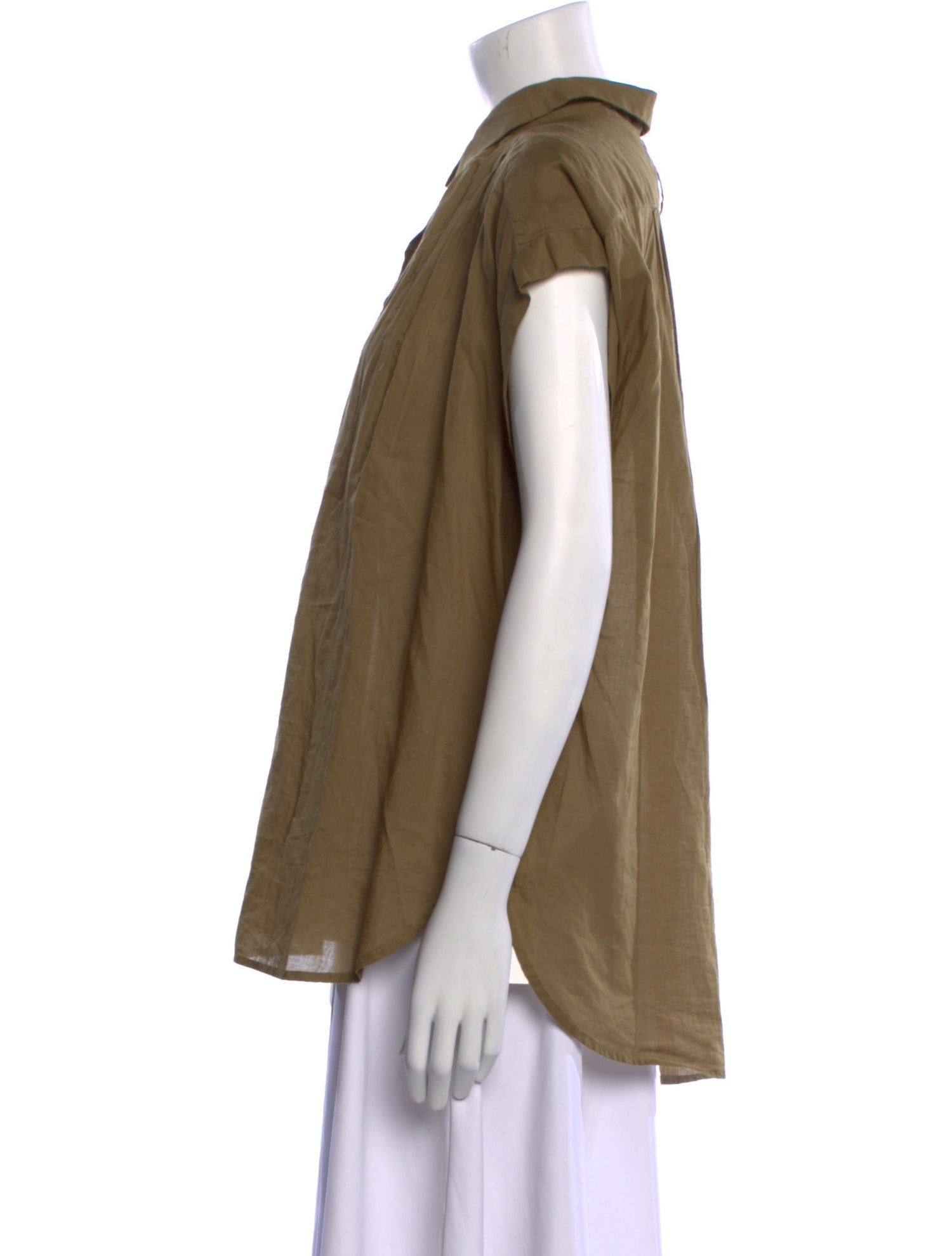 Nili Lotan Short Sleeve Button-Up Top