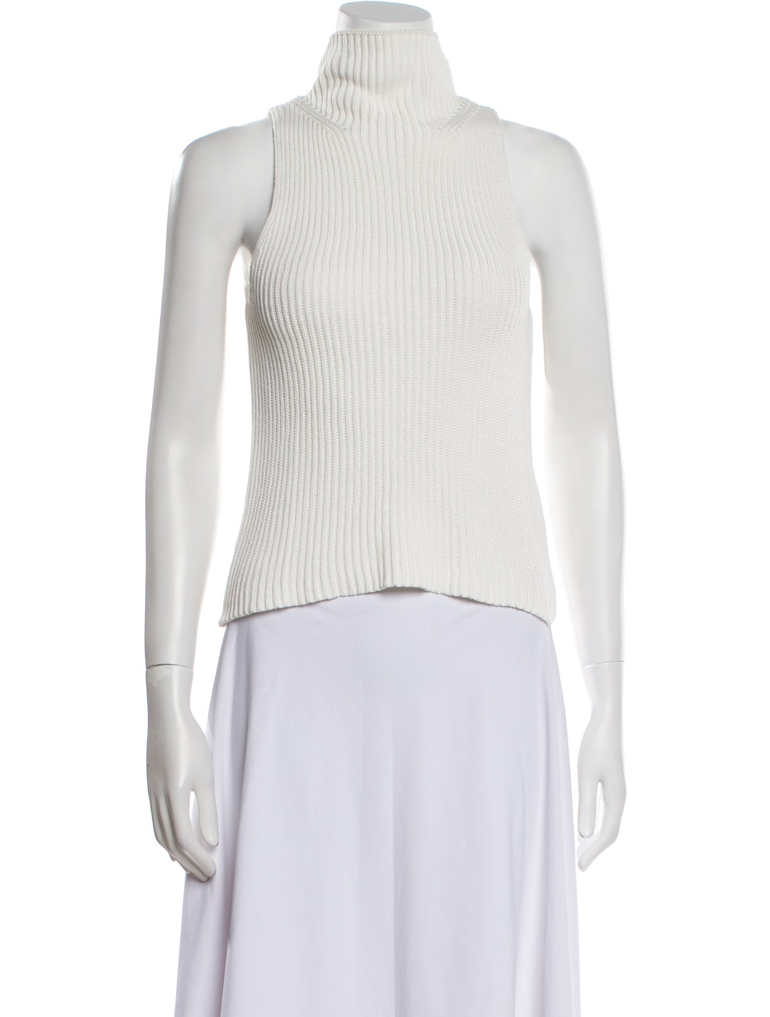 Nili Lotan Turtleneck Sleeveless Crop Top