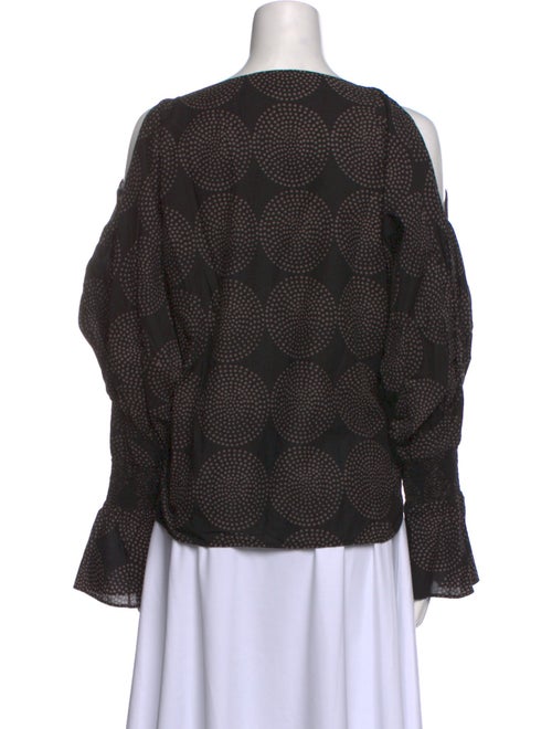 Nili Lotan Polka Dot Print Bateau Neckline Blouse