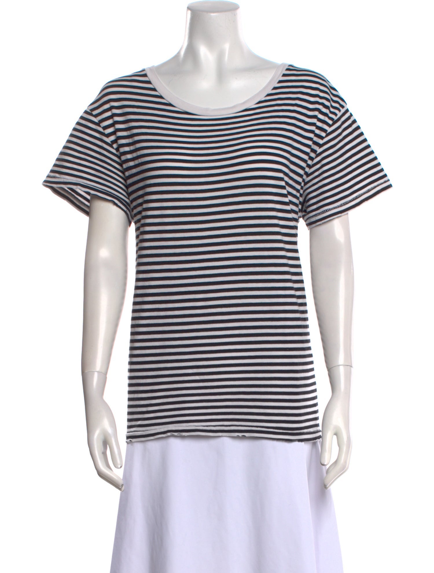 Nili Lotan Striped Scoop Neck T-Shirt