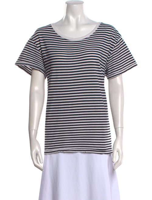 Nili Lotan Striped Scoop Neck T-Shirt