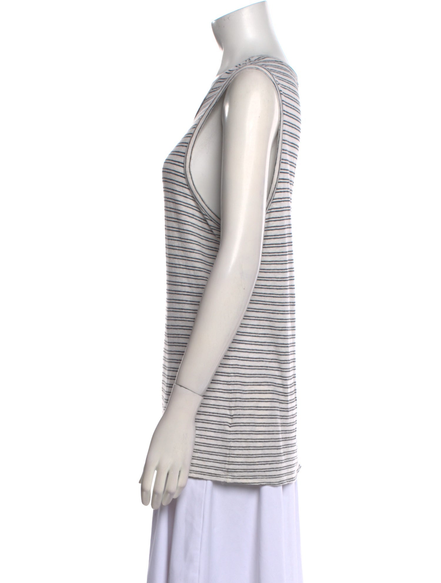 Nili Lotan Striped Scoop Neck Top