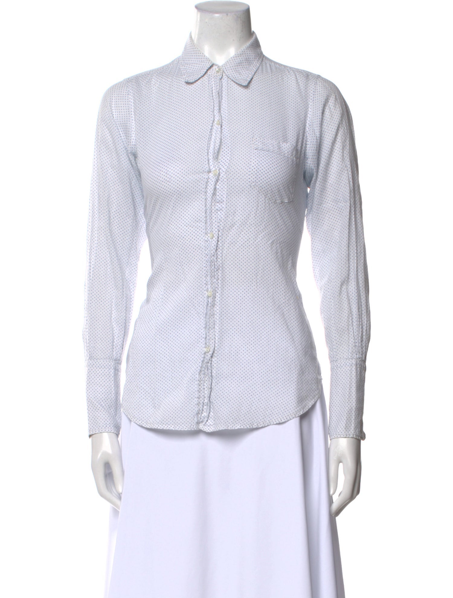 Nili Lotan Printed Long Sleeve Button-Up Top