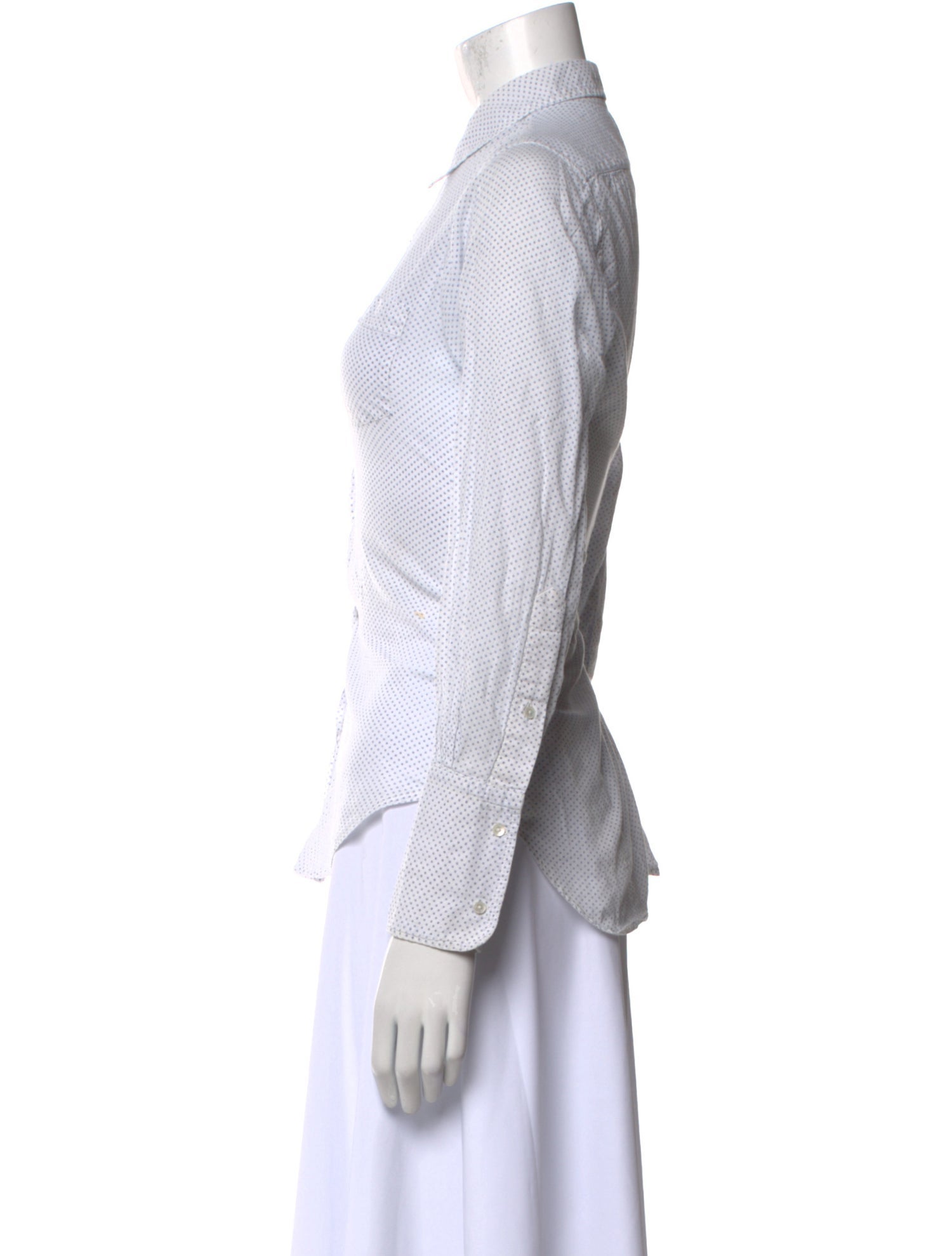 Nili Lotan Printed Long Sleeve Button-Up Top