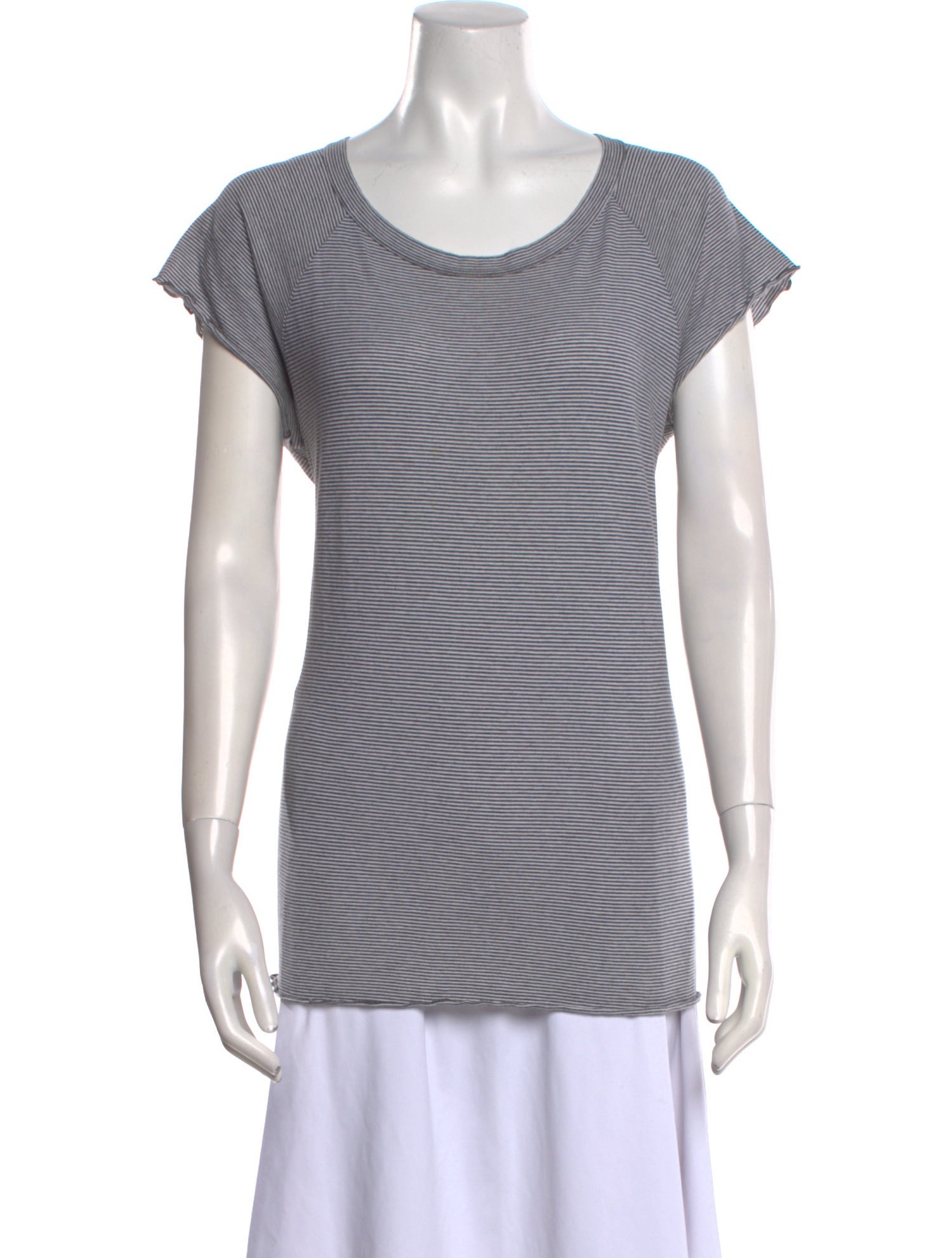 Nili Lotan Striped Scoop Neck T-Shirt