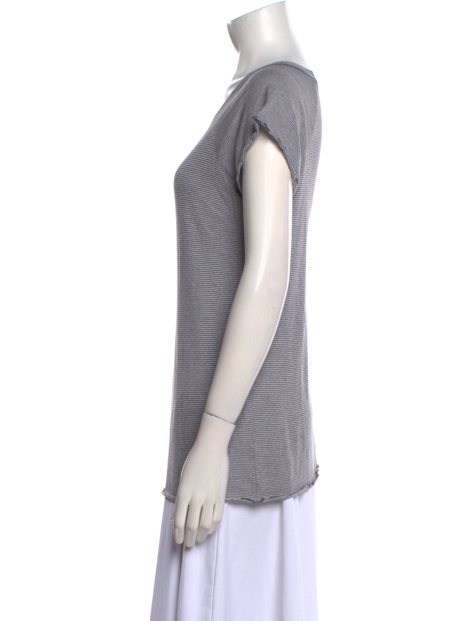 Nili Lotan Striped Scoop Neck T-Shirt