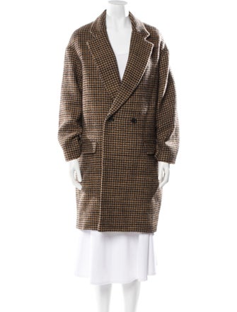 Nili Lotan Virgin Wool Plaid Print Coat