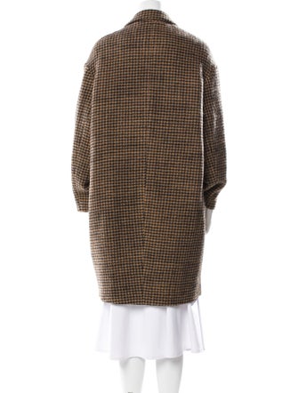 Nili Lotan Virgin Wool Plaid Print Coat