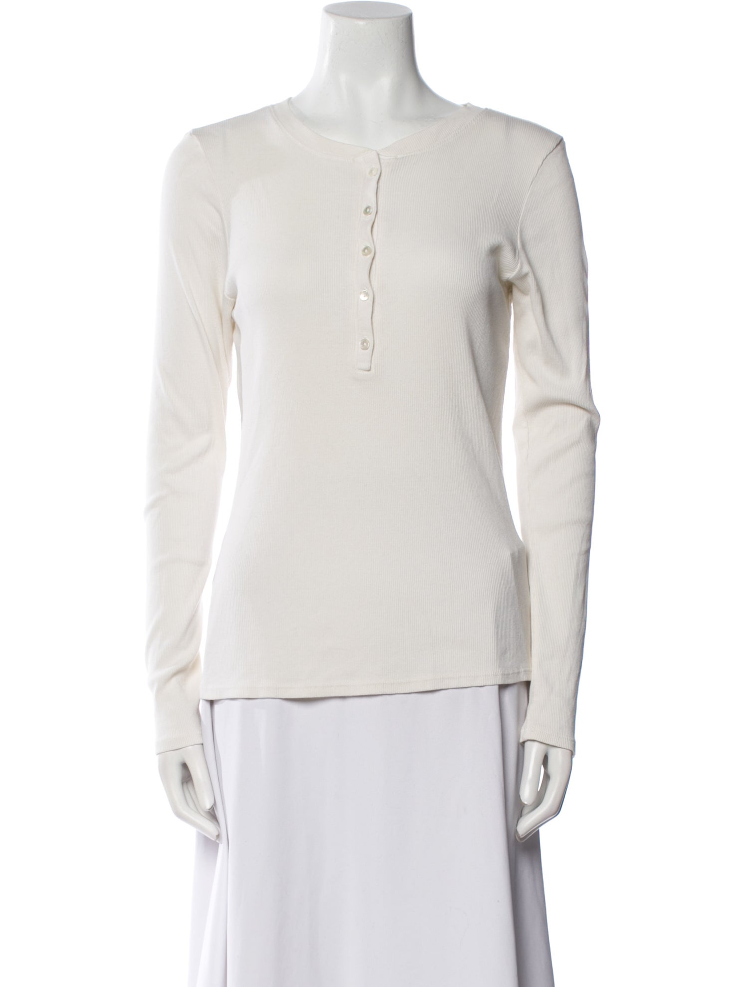 Nili Lotan V-Neck Long Sleeve Top