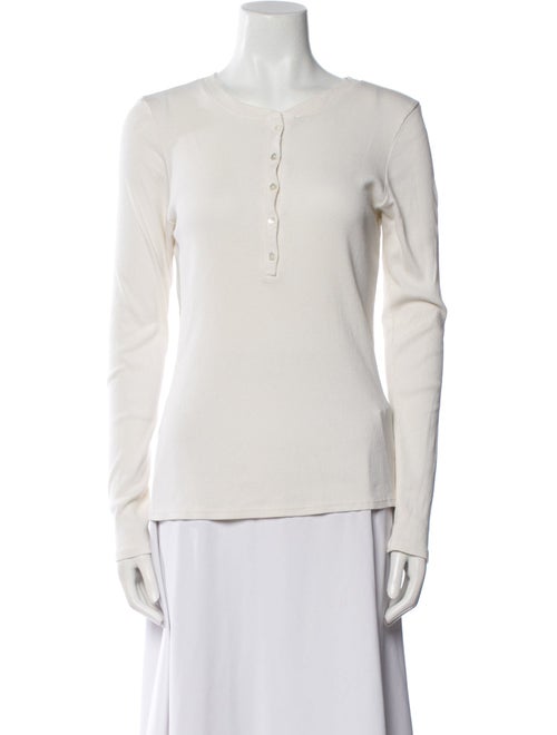 Nili Lotan V-Neck Long Sleeve Top