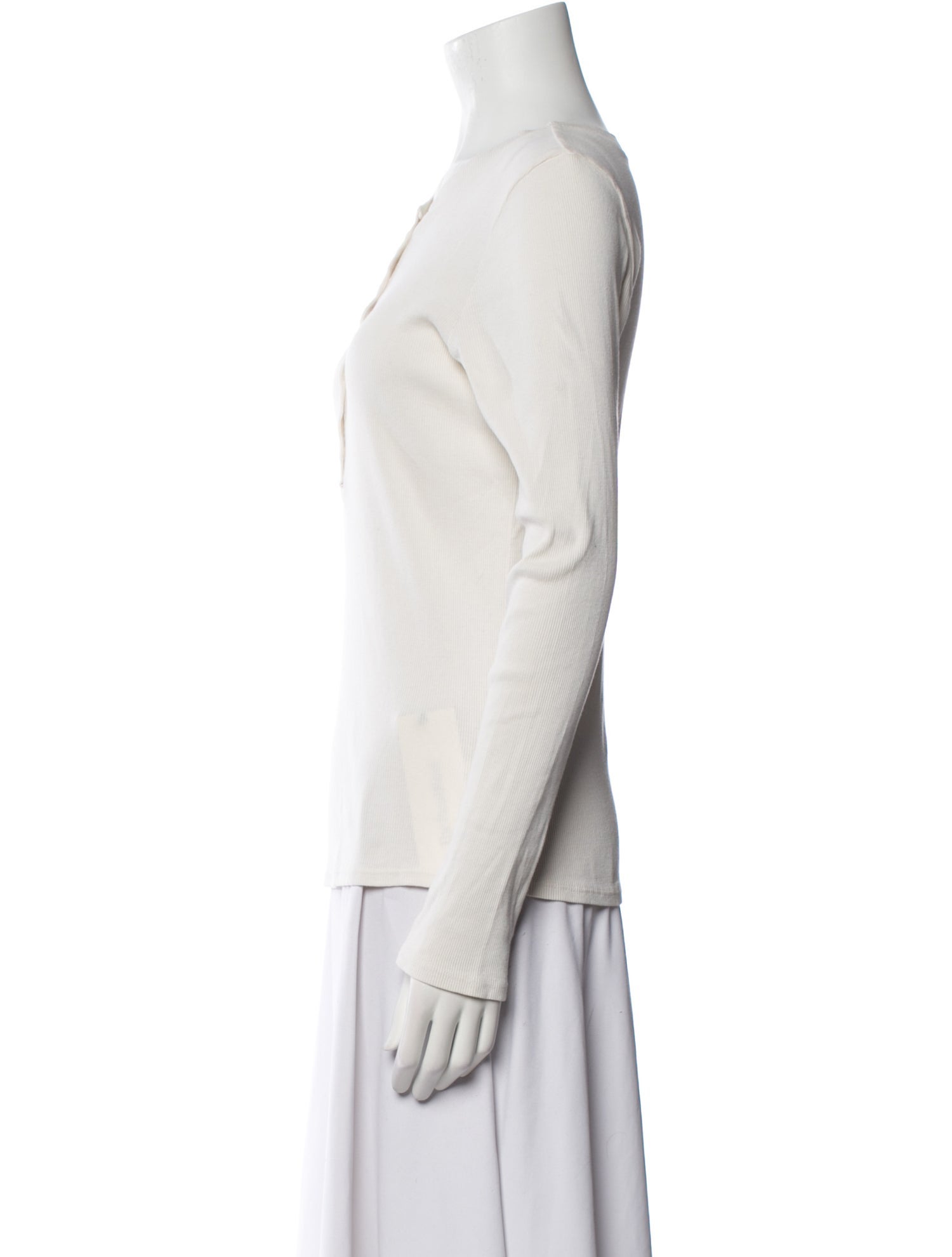 Nili Lotan V-Neck Long Sleeve Top