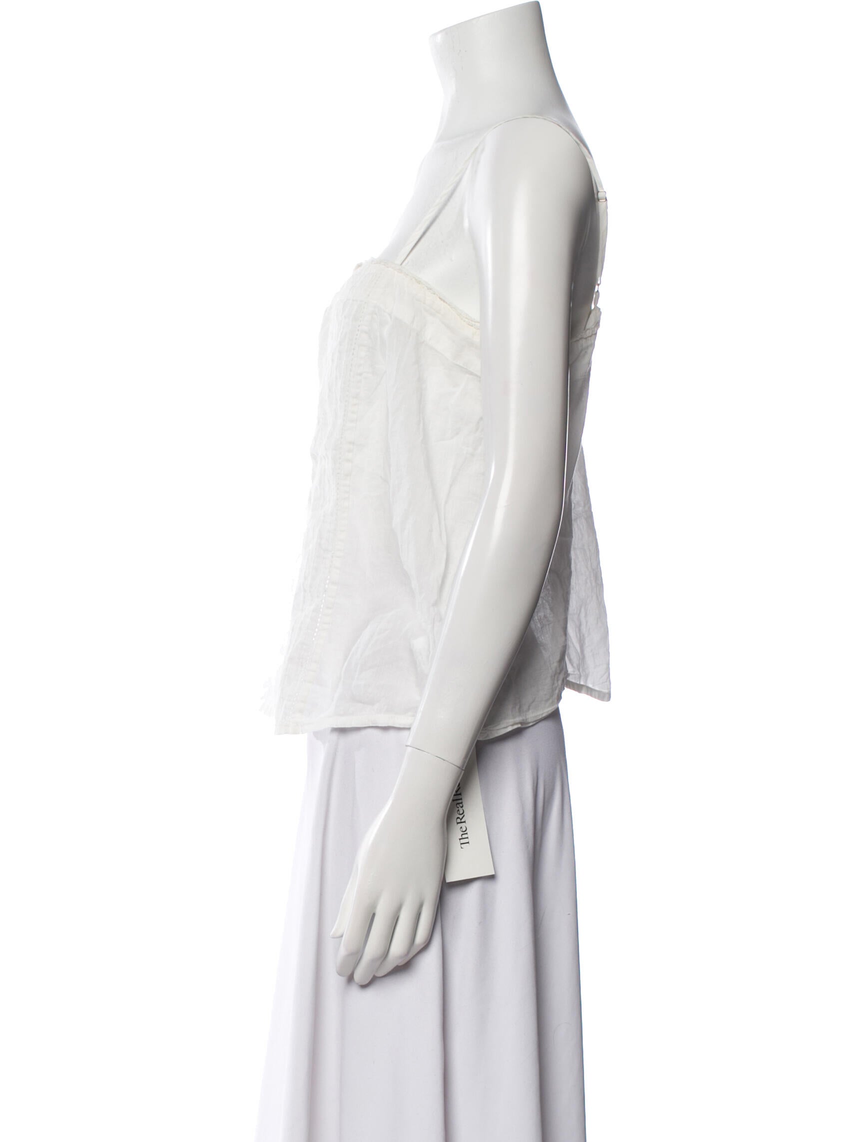 Nili Lotan Square Neckline Sleeveless Crop Top