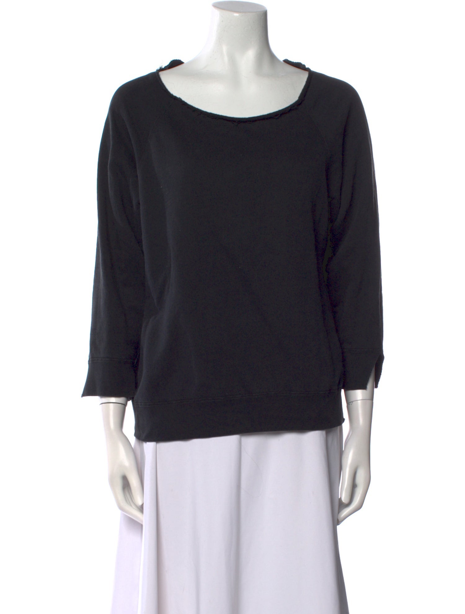 Nili Lotan Scoop Neck Three-Quarter Sleeve Sweatshirt