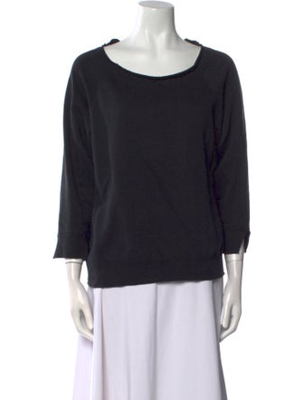 Nili Lotan Scoop Neck Three-Quarter Sleeve Sweatshirt