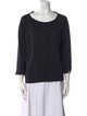 Nili Lotan Scoop Neck Three-Quarter Sleeve Sweatshirt