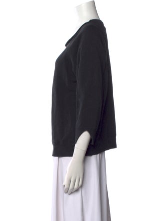 Nili Lotan Scoop Neck Three-Quarter Sleeve Sweatshirt