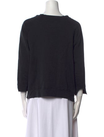 Nili Lotan Scoop Neck Three-Quarter Sleeve Sweatshirt