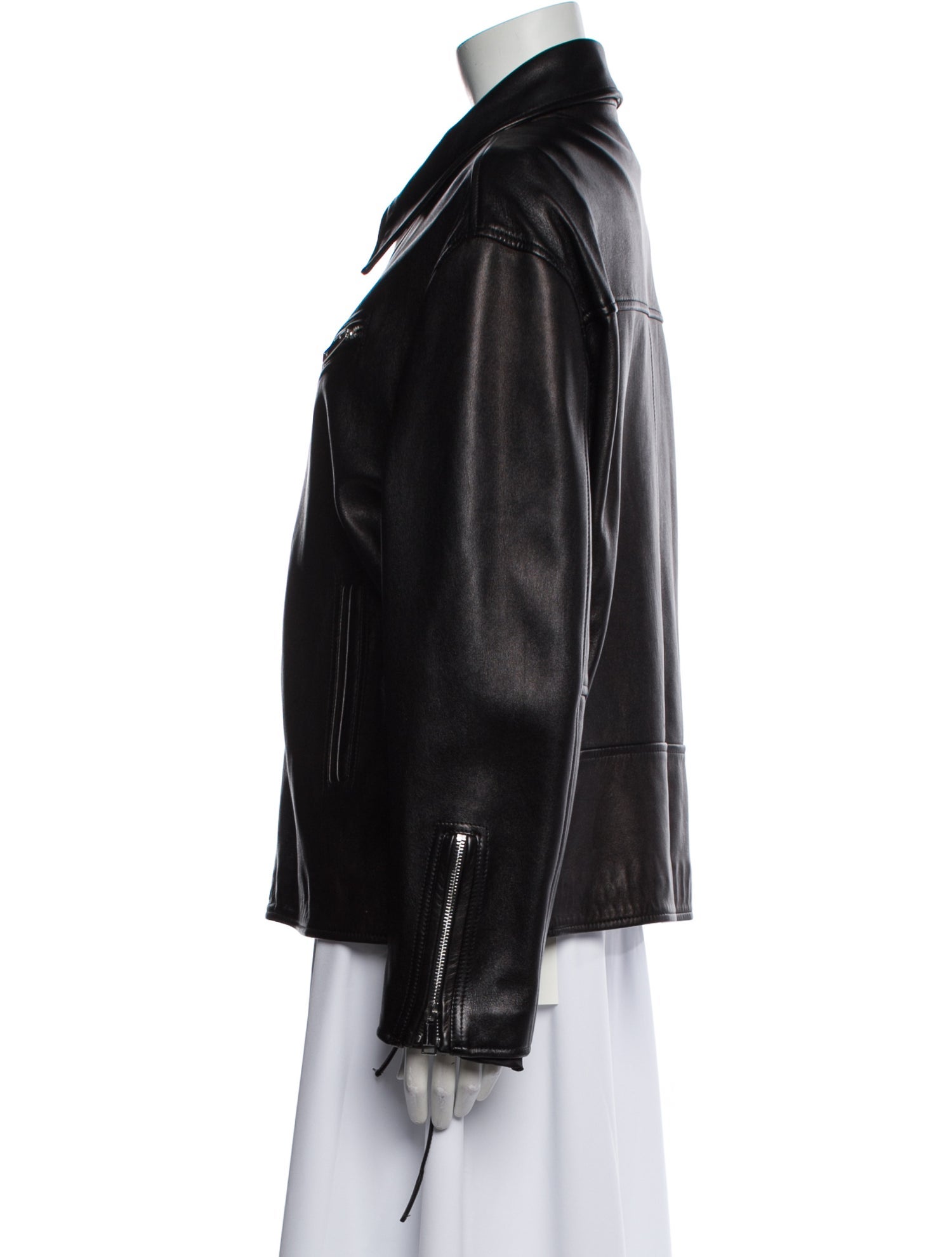 Nili Lotan Lamb Leather Biker Jacket