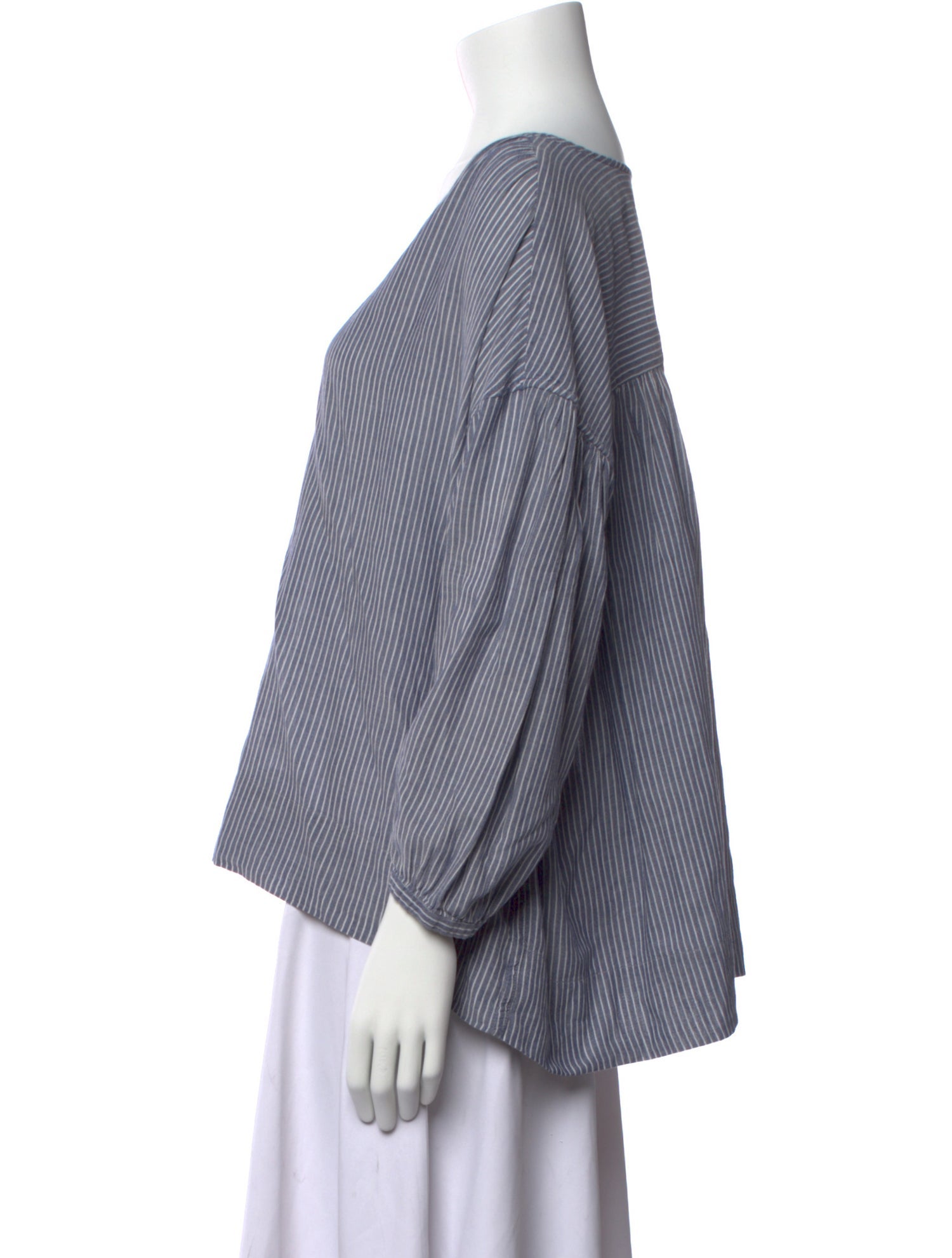 Nili Lotan Striped V-Neck Blouse