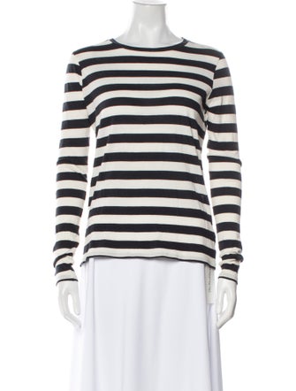 Nili Lotan Striped Crew Neck Top
