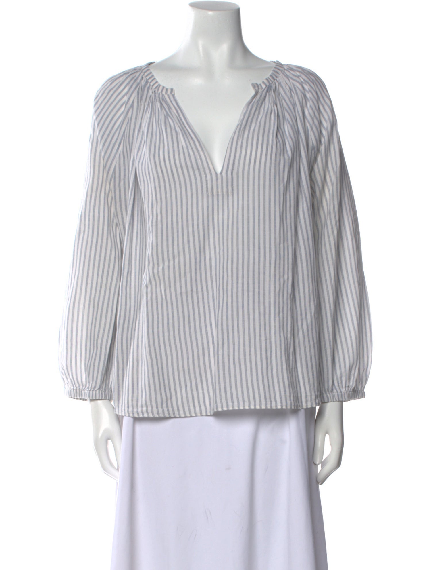 Nili Lotan Striped V-Neck Blouse