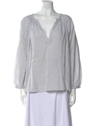 Nili Lotan Striped V-Neck Blouse
