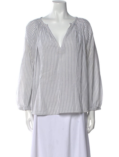 Nili Lotan Striped V-Neck Blouse