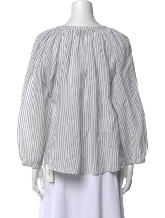Nili Lotan Striped V-Neck Blouse