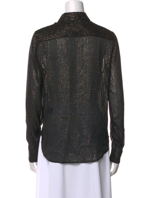 Nili Lotan Silk Striped Button-Up Top