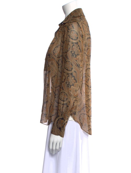 Nili Lotan Silk Paisley Print Blouse