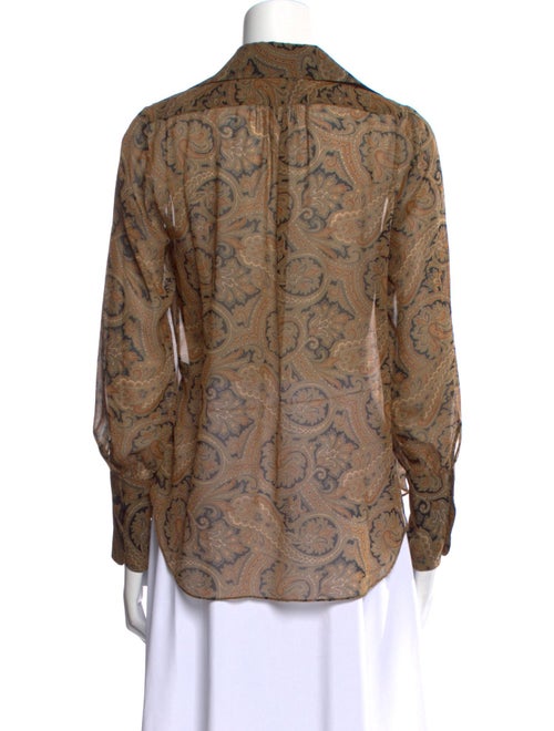 Nili Lotan Silk Paisley Print Blouse