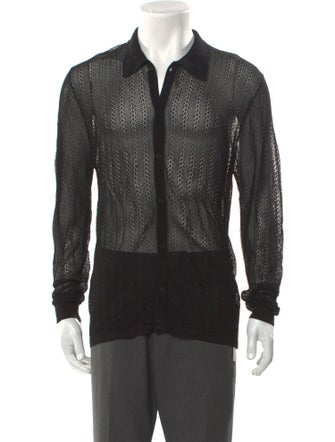 Nili Lotan Lace Pattern Long Sleeve Shirt