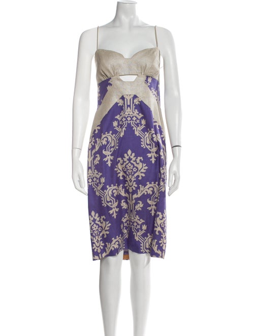 Nili Lotan Linen Midi Length Dress