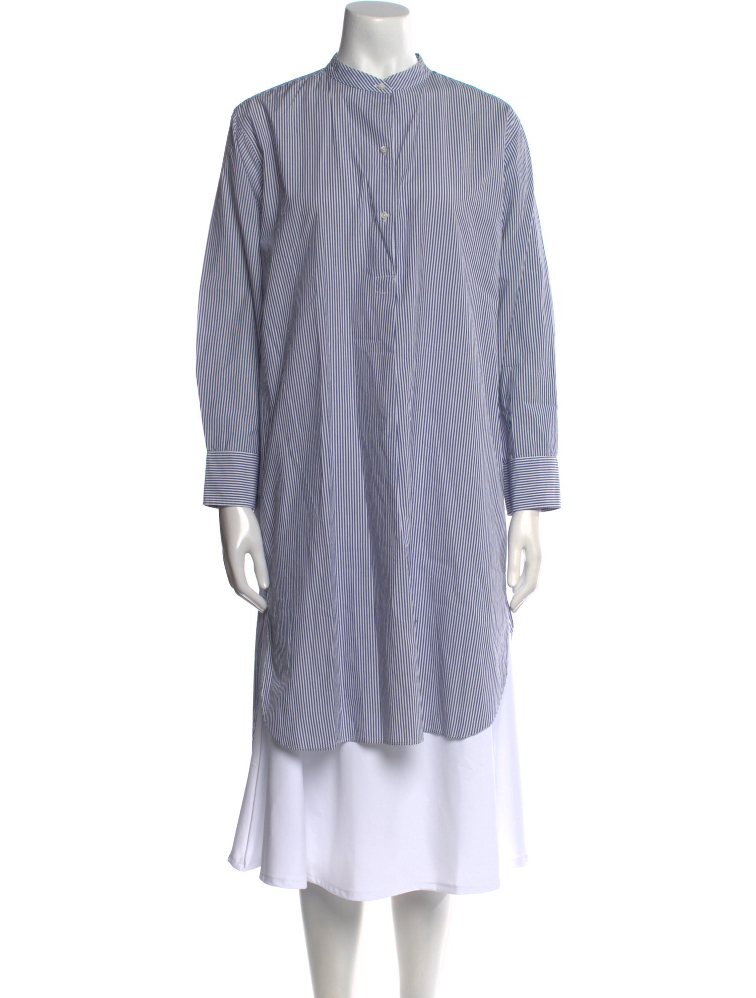 Nili Lotan Striped Mock Neck Tunic