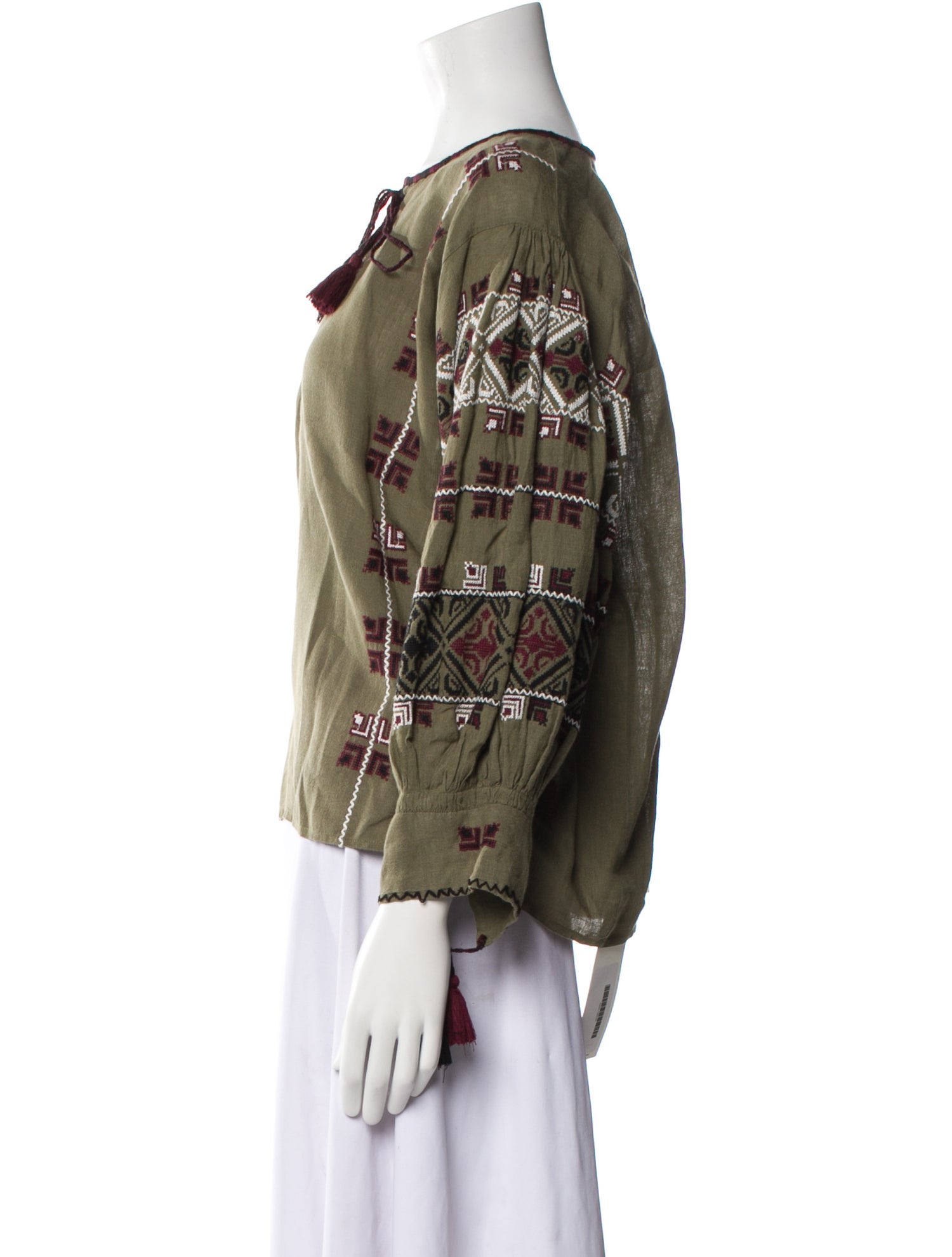 Nili Lotan Linen Printed Blouse