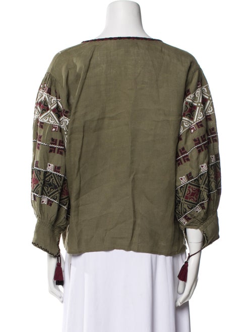 Nili Lotan Linen Printed Blouse