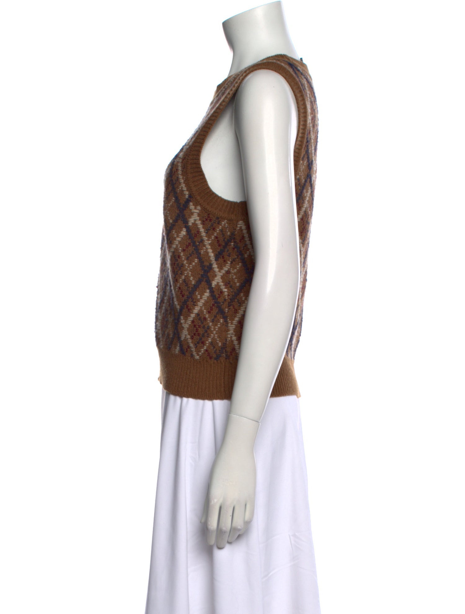 Nili Lotan Wool Plaid Print Sweater