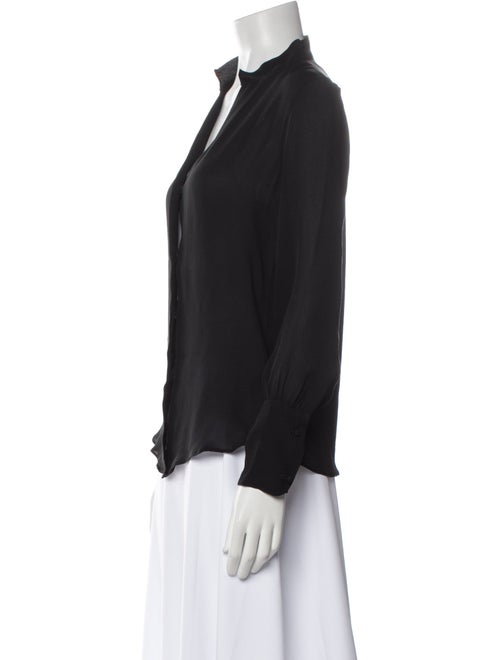 Nili Lotan Silk V-Neck Button-Up Top