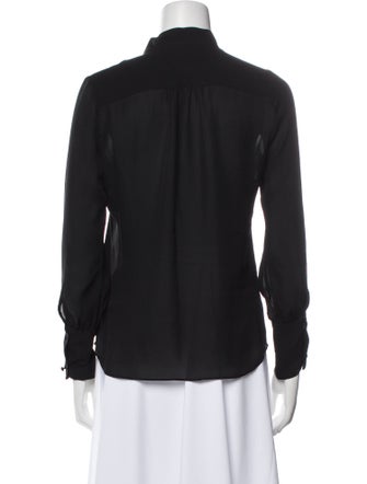 Nili Lotan Silk V-Neck Button-Up Top