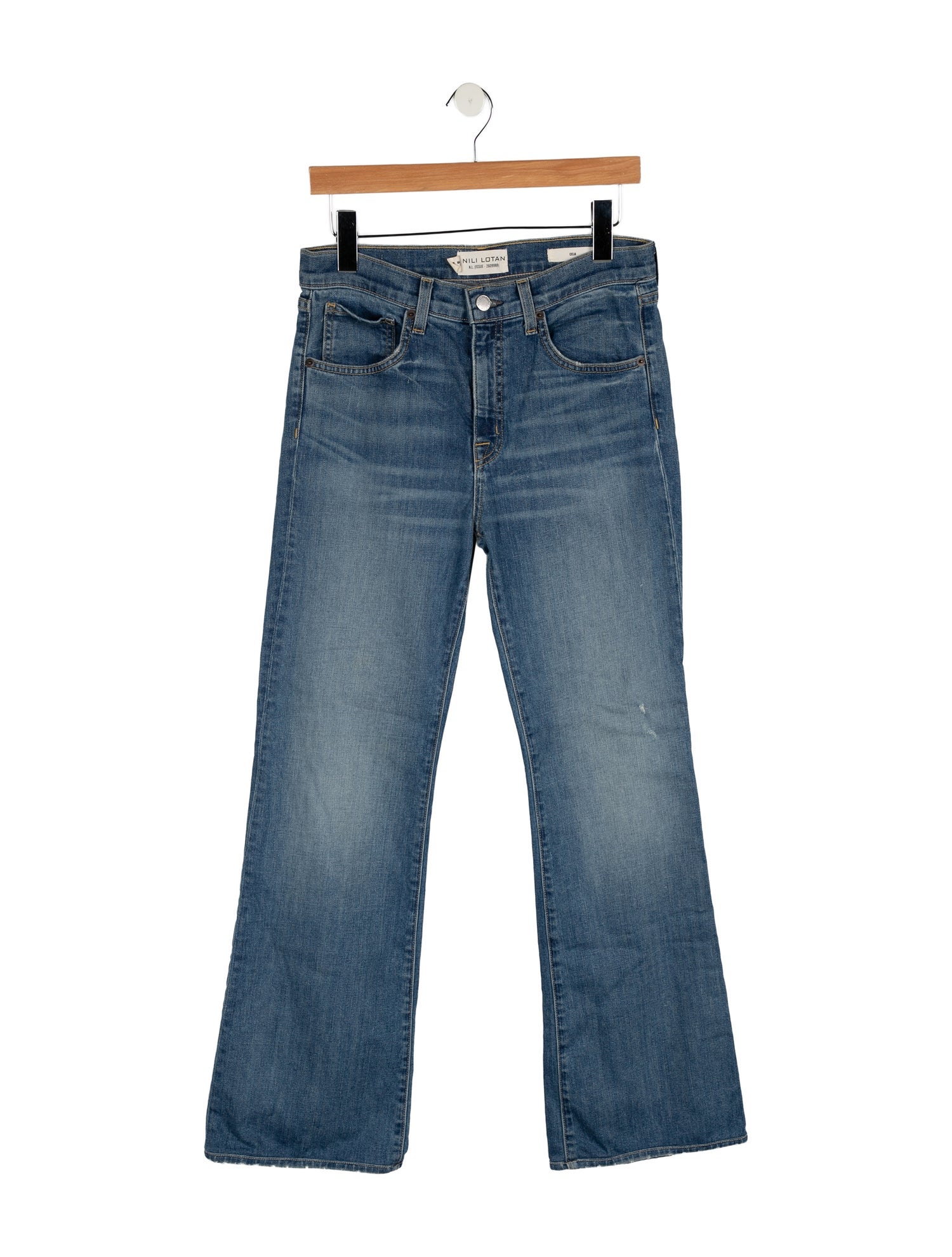 Nili Lotan Mid-Rise Wide Leg Jeans