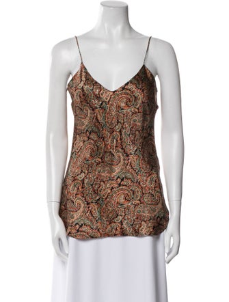 Nili Lotan Silk Paisley Print Top