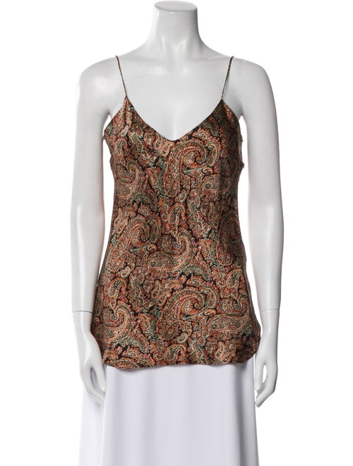 Nili Lotan Silk Paisley Print Top
