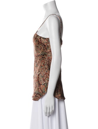 Nili Lotan Silk Paisley Print Top