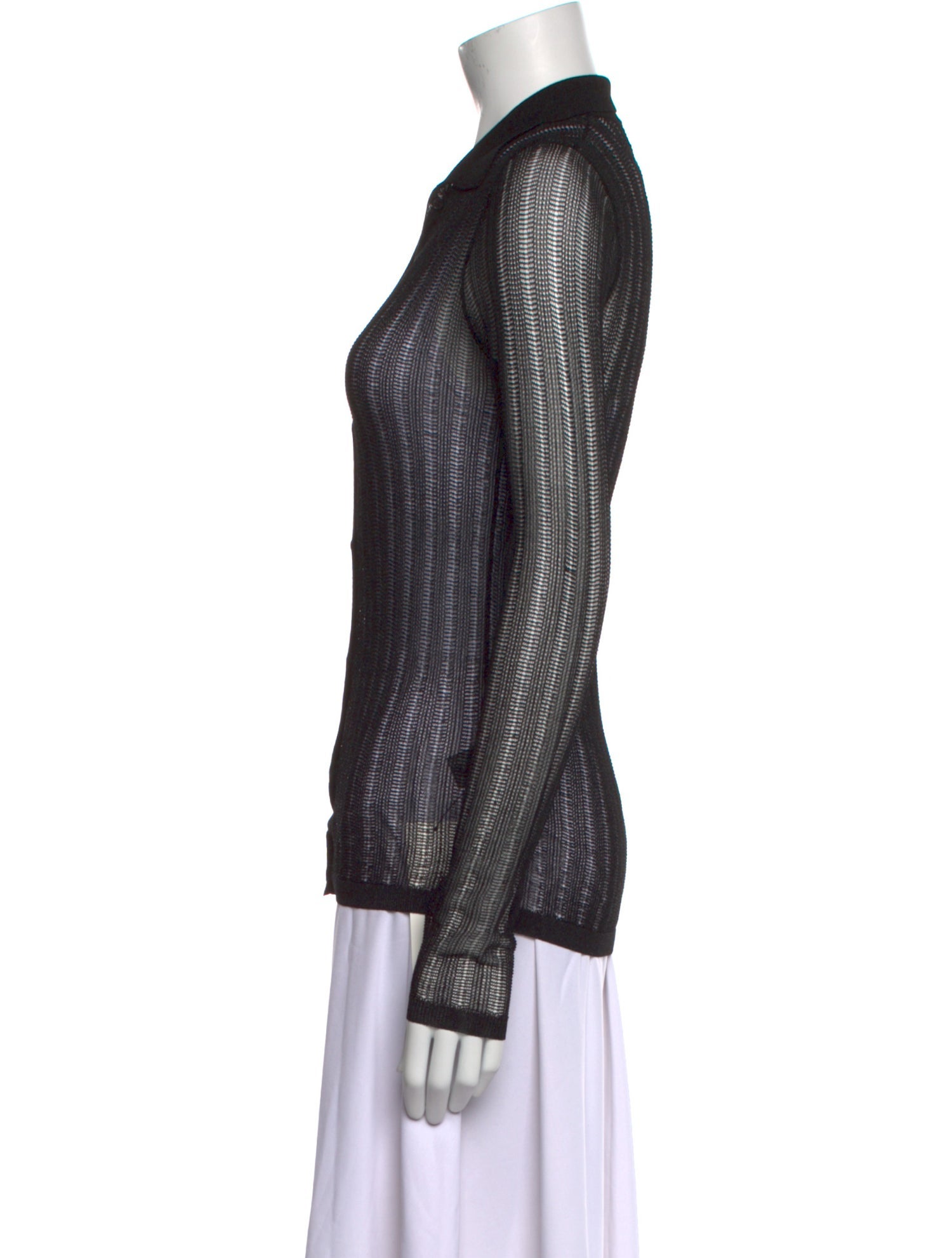 Nili Lotan Striped Long Sleeve Button-Up Top