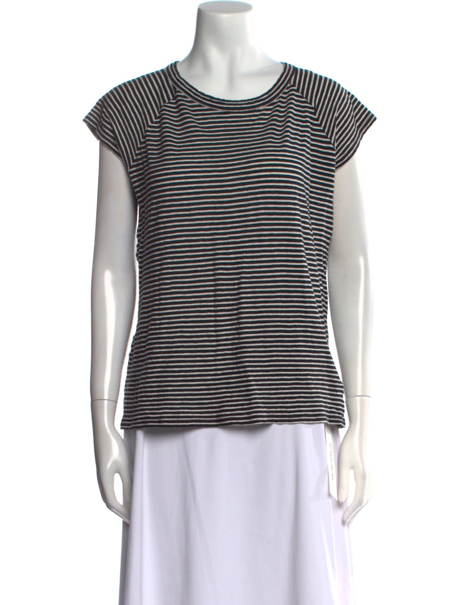 Nili Lotan Striped Scoop Neck T-Shirt