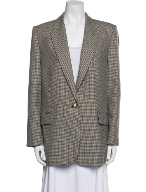 Nili Lotan Virgin Wool Houndstooth Print Blazer